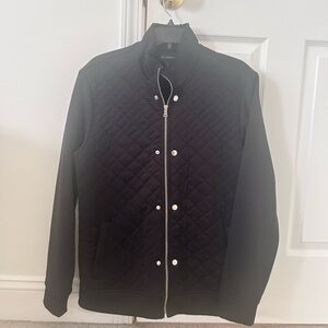 INC International Concepts Black Quilted Bomber Jacket